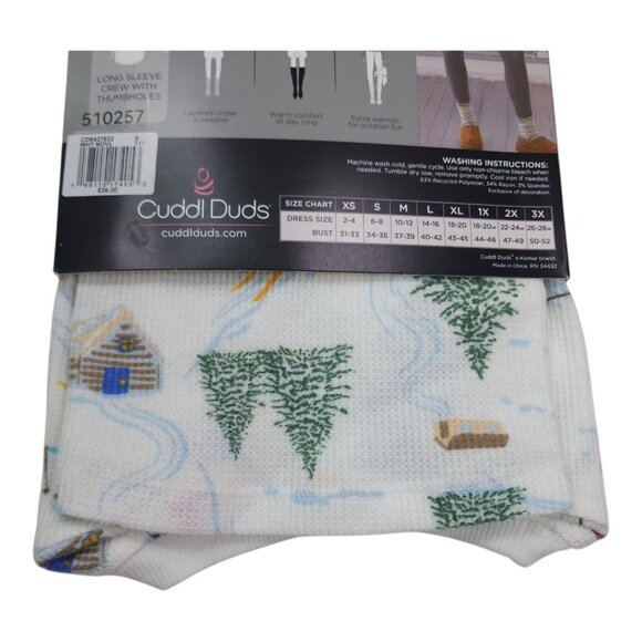 Cuddl Duds Cozy Stretch Thermal Long Sleeve Crew Small Thumbholes Womens Top - Picture 4 of 10